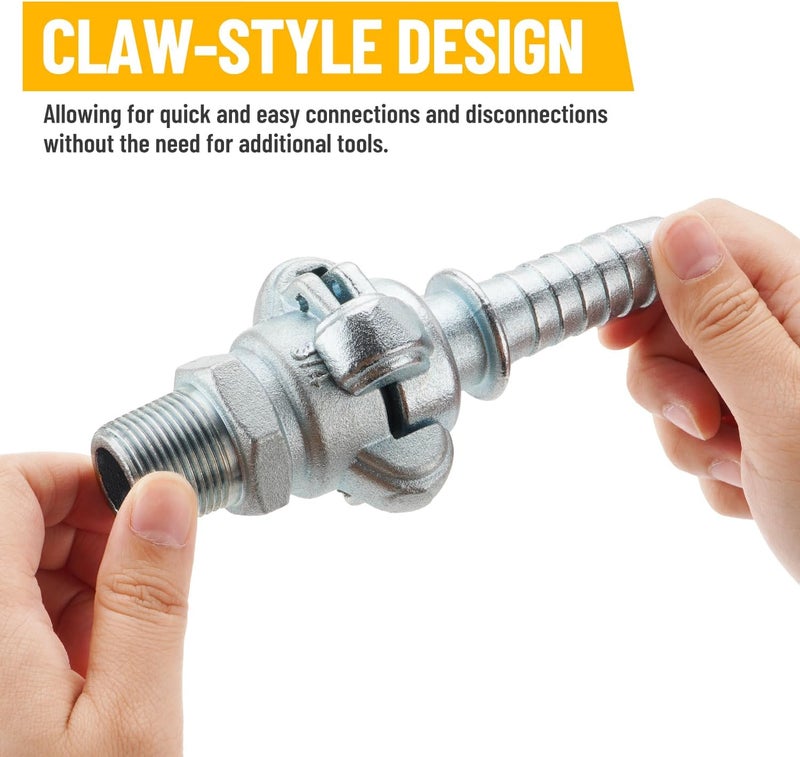 Venussar 8PCS 3/4'' NPT Iron Air Hose Fitting, Universal Coupling Chicago Fitting 3/4'' for Male End, Female End - Image 5